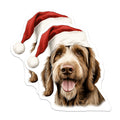 (2 Pack) Christmas Dog Magnets - Santa Hat Pet Lover Home Decor - Holiday Refrigerator Magnets for Dog Parents - 5 Inches On Longest Side - Thick Durable Magnet - Made in USA - MAG27501