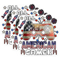 (3 Pack) American Gamer Decals - Patriotic Gamer - USA Gaming Decal - 3 Inches On Longest Side - Easy Peel & Apply - Made in USA - 3MCS1875