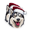 (2 Pack) Christmas Husky Magnets - Santa Dog Refrigerator - Holiday Pet Decor - 5 Inches On Longest Side - Thick Durable Magnet - Made in USA - MAG29760