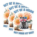 (3 Pack) Raccoon Mess Decals - Funny Animal - Sunflower Decals - 3 Inches On Longest Side - Easy Peel & Apply - Made in USA - 3MCS8472