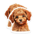 (2 Pack) Poodle Puppy Magnets - Goldendoodle Labradoodle Dog Lover - Cute Animal Fridge Decor - 5 Inches On Longest Side - Thick Durable Magnet - Made in USA - MAG28157