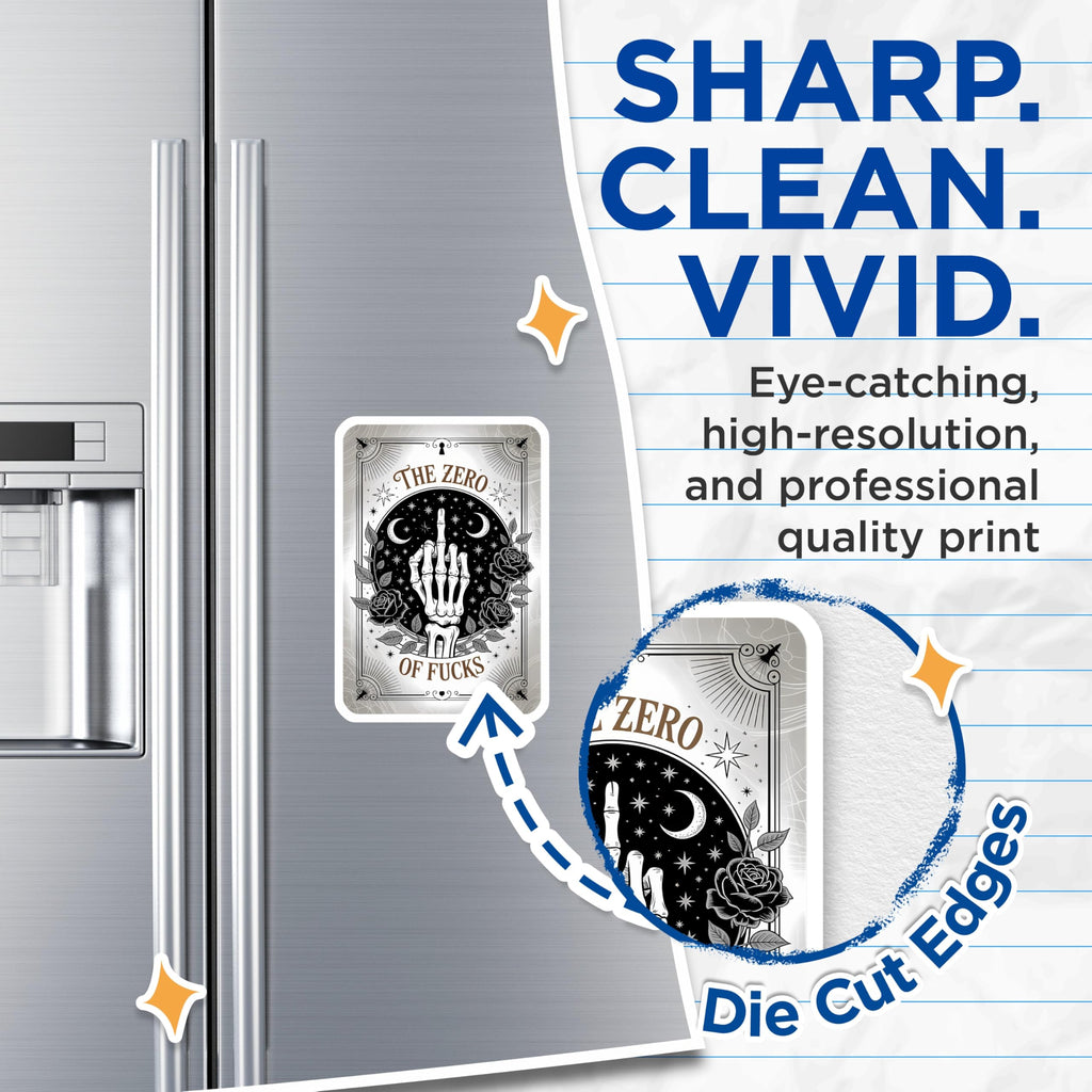 (2 Pack) Zero of Fucks Magnets - Skeleton Hand - Middle Finger Roses Decor - 5" On Longest Side - Premium Magnet - for Cars, Refrigerators, Toolboxes, Lockers - Made in USA - MAG14443