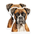 (2 Pack) Boxer Dog Magnets - Fawn Boxer Portrait - Loyal Pet Dog Lover Refrigerator Decor - Breed Specific Kitchen Decor - 5 Inches On Longest Side - Thick Durable Magnet - Made in USA - MAG29431