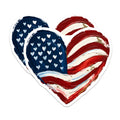 (2 Pack) American Flag Heart Magnets - Patriotic USA Love - Abstract Americana Decor - Memorial Day - Veterans Day - 5 Inches On Longest Side - Thick Durable Magnet - Made in USA - MAG38311