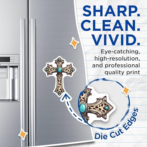 (2 Pack) Cross Shaped Magnets Magnets - Religious Magnet Decor - Inspirational Home Decoration - 5" On Longest Side - Made in USA - Sticks to Refrigerators & Metal Surfaces - MAG8733