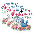 (3 Pack) Masterpiece Bird Decals - Christian Decal - Laptop Decals - 3 Inches On Longest Side - Easy Peel & Apply - Made in USA - 3MCS1203
