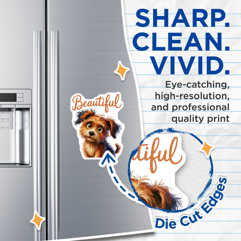(2 Pack) Beautiful Dog Magnets - Cute Shaggy Puppy Refrigerator Decor - Animal Lover Pet Owner Accessories - 5 Inches On Longest Side - Thick Durable Magnet - Made in USA - MAG36316