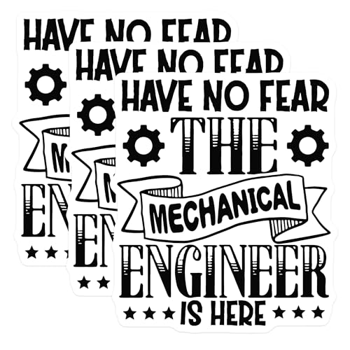(3 Pack) Mechanical Engineer Decals - Engineering Student - Laptop Decals - 3 Inches On Longest Side - Easy Peel & Apply - Made in USA - 3MCS4092