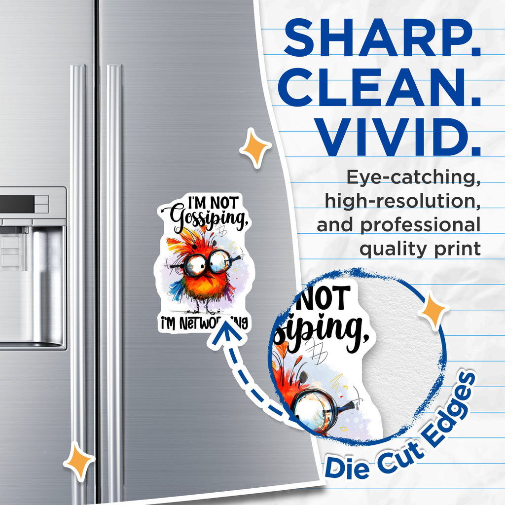 (2 Pack) Gossiping Networking Magnets - Funny Office Humor - Coworker Refrigerator Decor - 5 Inches On Longest Side - Thick Durable Magnet - Made in USA - MAG36265
