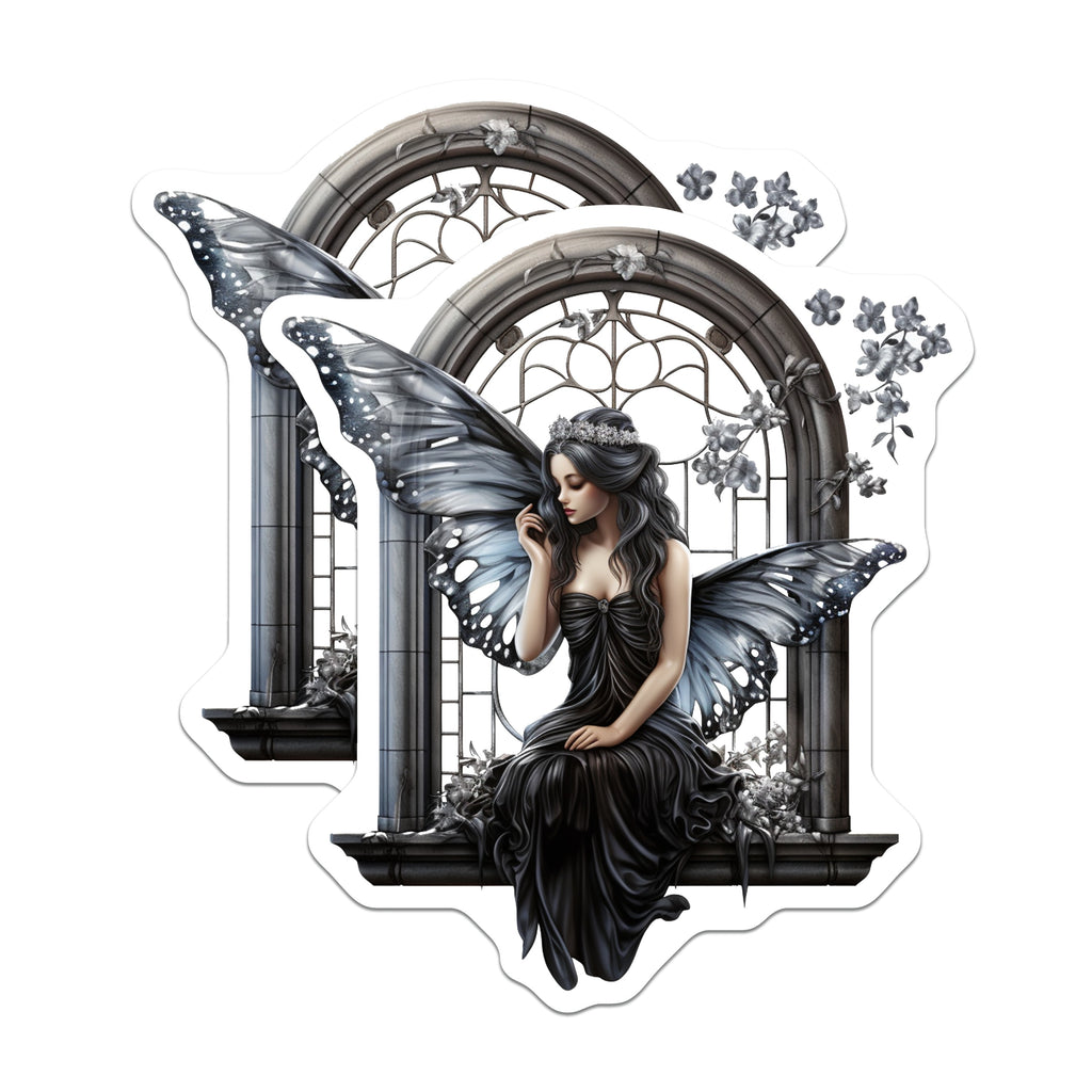 (2 Pack) Dark Fairy Magnets - Gothic Fantasy Art Decor - Mystical Butterfly Fairy Window Scene - Ethereal Witchy Home Accent - 5 Inches On Longest Side - Thick Durable Magnet - Made in USA - MAG39627
