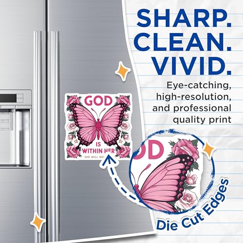 (2 Pack) Butterfly Quote Magnets Magnets - Inspirational Scripture - Floral Butterfly Design - 5" On Longest Side - Made in USA - Sticks to Refrigerators & Metal Surfaces - MAG8815