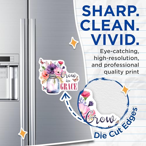 (2 Pack) Inspirational Magnets Magnets - Floral Christian Home Decor - 5" On Longest Side - Made in USA - Sticks to Refrigerators & Metal Surfaces - MAG8571