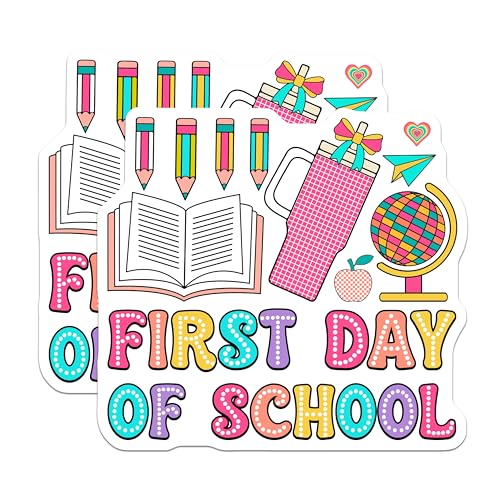 (2 Pack) First Day of School Magnets Magnets - 5" On Longest Side - Made in USA - Sticks to Refrigerators & Metal Surfaces - MAG9120