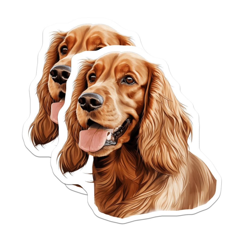 (2 Pack) Cocker Spaniel Magnets - Golden Retriever Pup Decor - Dog Lover Kitchen Art - 5 Inches On Longest Side - Thick Durable Magnet - Made in USA - MAG26809