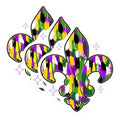 (3 Pack) Fleur de Lis Decals - Mardi Gras Decor - New Orleans Decal - 3 Inches On Longest Side - Easy Peel & Apply - Made in USA - 3MCS8653