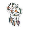 (2 Pack) Boho Peace Sign Magnets - Floral Dreamcatcher Decor - Be Free Hippie Vibe Magnet - 5 Inches On Longest Side - Thick Durable Magnet - Made in USA - MAG36592