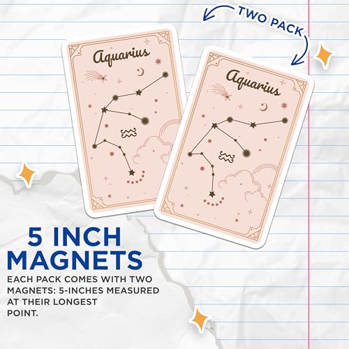 (2 Pack) Zodiac Sign Magnet - 5" On Longest Side - Sticks to Smooth Flat Surfaces - Made in USA - MAG9589