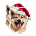 (2 Pack) Akita Dog Christmas Magnets - Happy Holiday Decor - Dog Lover Present Idea - 5 Inches On Longest Side - Thick Durable Magnet - Made in USA - MAG24112