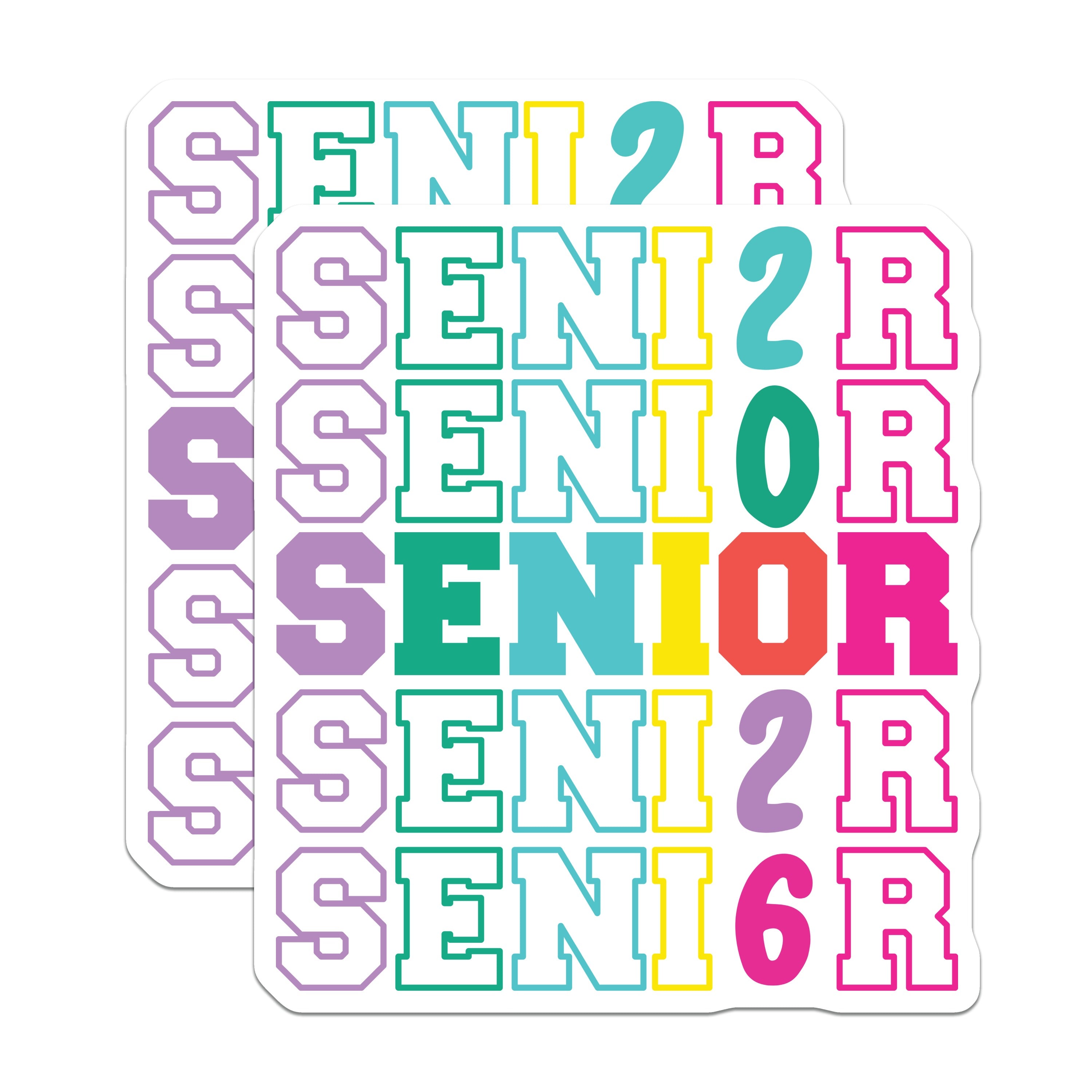 (2 Pack) Senior Magnets - Graduation Year Celebration - High School College Graduate Decor - 5 Inches On Longest Side - Thick Durable Magnet - Made in USA - MAG38535