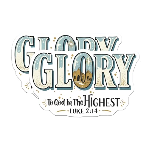 (2 Pack) Glory to God in The Highest Magnets - Luke 2:14 Bible Verse - Scripture Inspirational Magnets - 5" On Longest Side - for Cars, Fridges, Toolboxes - Made in USA - MAG4072