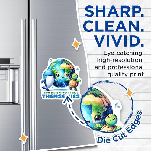 (2 Pack) Save Those Who CanÃ¢â‚¬â„¢t Save Themselves Magnets - Cute Earth and Animals - 5" On Longest Side - for Cars, Fridges, Toolboxes - Made in USA - MAG7954