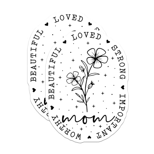 (2 Pack) Mom Magnets - Beautiful Magnets - Strong Magnets - Important Magnets - Worthy Magnets - 5" On Longest Side - for Cars, Fridges, Toolboxes - Made in USA - MAG6843