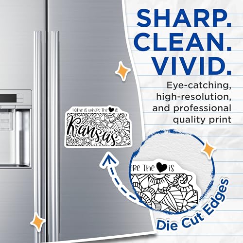 (2 Pack) Kansas State Magnets Magnets - Home is Where The Heart is - Kansas Decor - 5" On Longest Side - Made in USA - Sticks to Refrigerators & Metal Surfaces - MAG9062