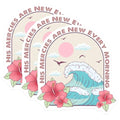 (3 Pack) His Mercies are New Every Morning Decals - Bible Verse Sticker - Wave Art Laptop Decal - 3 Inches On Longest Side - Easy Peel & Apply - Made in USA - 3MCS2857