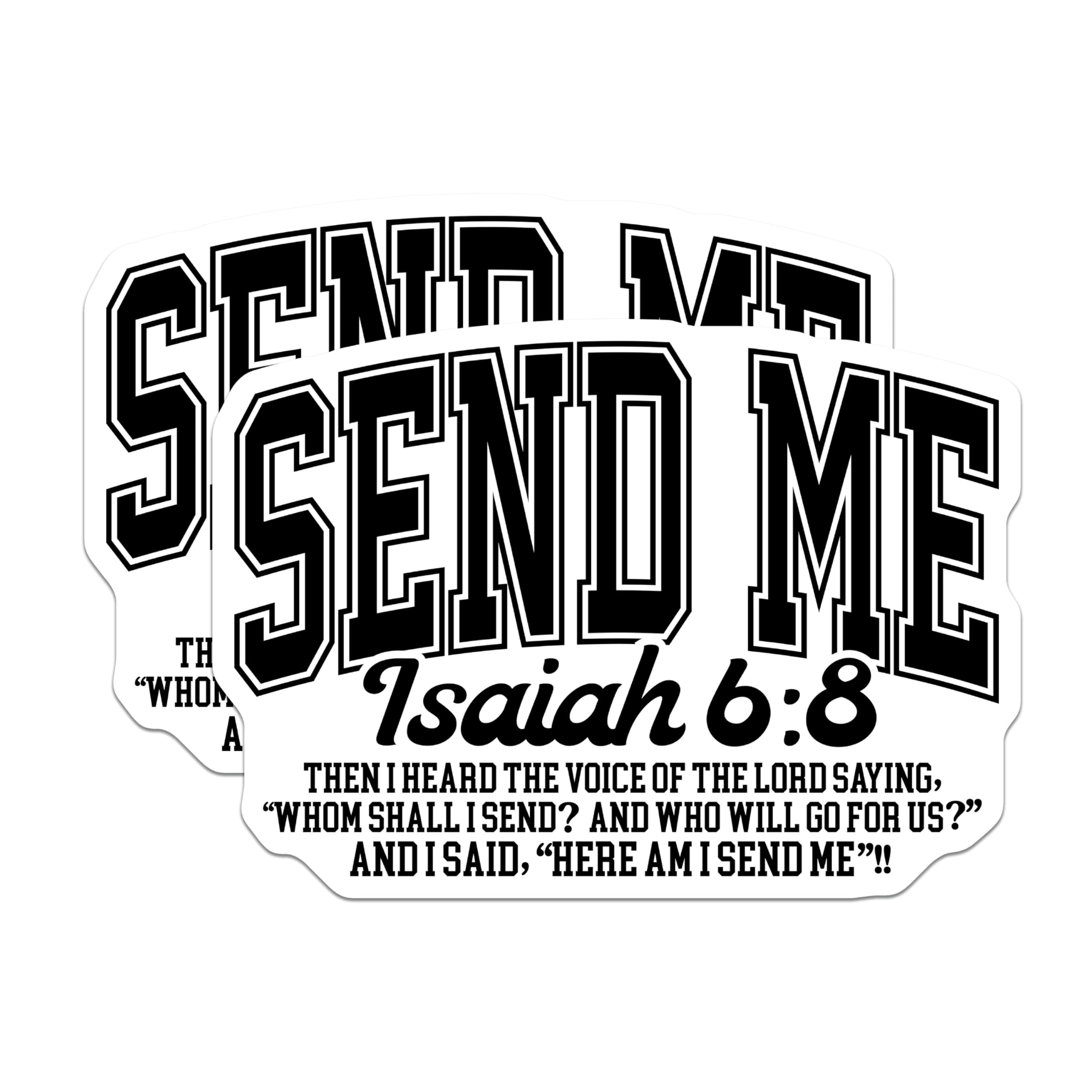 (2 Pack) Christian Faith Magnets - Isaiah 6:8 Scripture Quote - Send Me Missionary Religious Devotional Decor - 5 Inches On Longest Side - Thick Durable Magnet - Made in USA - MAG28923