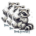 (3 Pack) Booktrovert Raccoon Decals - Reader Animal Decal - Introvert Laptop Decals- 3 Inches On Longest Side - Easy Peel & Apply - Made in USA - 3MCS5631