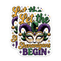 (2 Pack) Mardi Gras Magnets - Let The Shenanigans Begin - Jester Mask Decor - 5" On Longest Side - Premium Magnet - for Cars, Refrigerators, Toolboxes, Lockers - Made in USA - MAG14217
