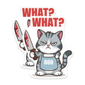 (2 Pack) Funny Cat Magnets - Grumpy Kitty Knife Meme - What Saying Refrigerator Decor for Home - 5 Inches On Longest Side - Thick Durable Magnet - Made in USA - MAG39086