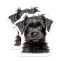 (2 Pack) Black Puppy Magnets - Adorable Fluffy Dog Art - Pet Lover Fridge Decor Animal Theme - 5 Inches On Longest Side - Thick Durable Magnet - Made in USA - MAG27985