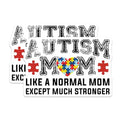 (2 Pack) Autism Mom Stickers - Like a Normal Mom Except Much Stronger - Autism Awareness Stickers - 5" On Longest Side - Sticks to Smooth Flat Surfaces - Made in USA - BMCS9895