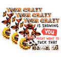 (3 Pack) Funny Cow Decals - Crazy Cow Saying - Laptop Decals - 3 Inches On Longest Side - Easy Peel & Apply - Made in USA - 3MCS2560