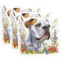 (3 Pack) Bulldog Flower Decals - Dog Breed Stickers - Laptop Decals- 3 Inches On Longest Side - Easy Peel & Apply - Made in USA - 3MCS5344