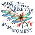(3 Pack) Dragonfly Decals - Seize The Moment - Laptop Decal - 3 Inches On Longest Side - Easy Peel & Apply - Made in USA - 3MCS1509