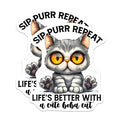 (2 Pack) Boba Cat Magnets - Sip Purr Repeat - Cute Cat Accessories - 5" On Longest Side - Premium Magnet - for Cars, Refrigerators, Toolboxes, Lockers - Made in USA - MAG14585