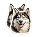 (2 Pack) Alaskan Malamute Magnets - Smiling Husky Dog Face - Pet Owner Home Accessories - 5 Inches On Longest Side - Thick Durable Magnet - Made in USA - MAG29971
