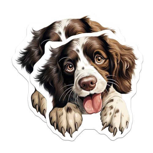 (2 Pack) Puppy Art Magnet - Animal Decor - Dog Enthusiast - Dog Lovers - 5" On Longest Side - Sticks to Smooth Flat Surfaces - Made in USA - MAG9977