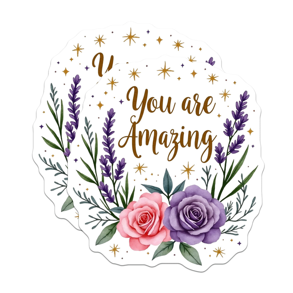 (2 Pack) You are Amazing Magnets - Inspirational Floral Decor - Positive Affirmation - Friendship Support - Encouragement Reminder - 5" - Thick Durable Magnet - Made in USA - MAG39352