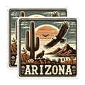 (2 Pack) Arizona State Magnets - Desert Eagle Scene - Southwest Souvenir Magnets - 5" On Longest Side - Premium Magnet - for Cars, Refrigerators, Toolboxes, Lockers - Made in USA - MAG17185