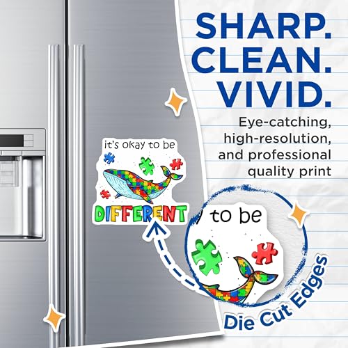 (2 Pack) It's Okay to Be Different Magnets Magnets - 5" On Longest Side - Made in USA - Sticks to Refrigerators & Metal Surfaces - MAG8658
