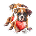 (2 Pack) Boxer Puppy Magnets - Heart Holding Dog Art - Adorable Animal Decor - 5" On Longest Side - Premium Magnet - for Cars, Refrigerators, Toolboxes, Lockers - Made in USA - MAG16705