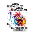 (2 Pack) Introvert Humor Magnets - Funny Chicken Decor - Sarcastic Anti Social Humor - 5 Inches On Longest Side - Thick Durable Magnet - Made in USA - MAG38083