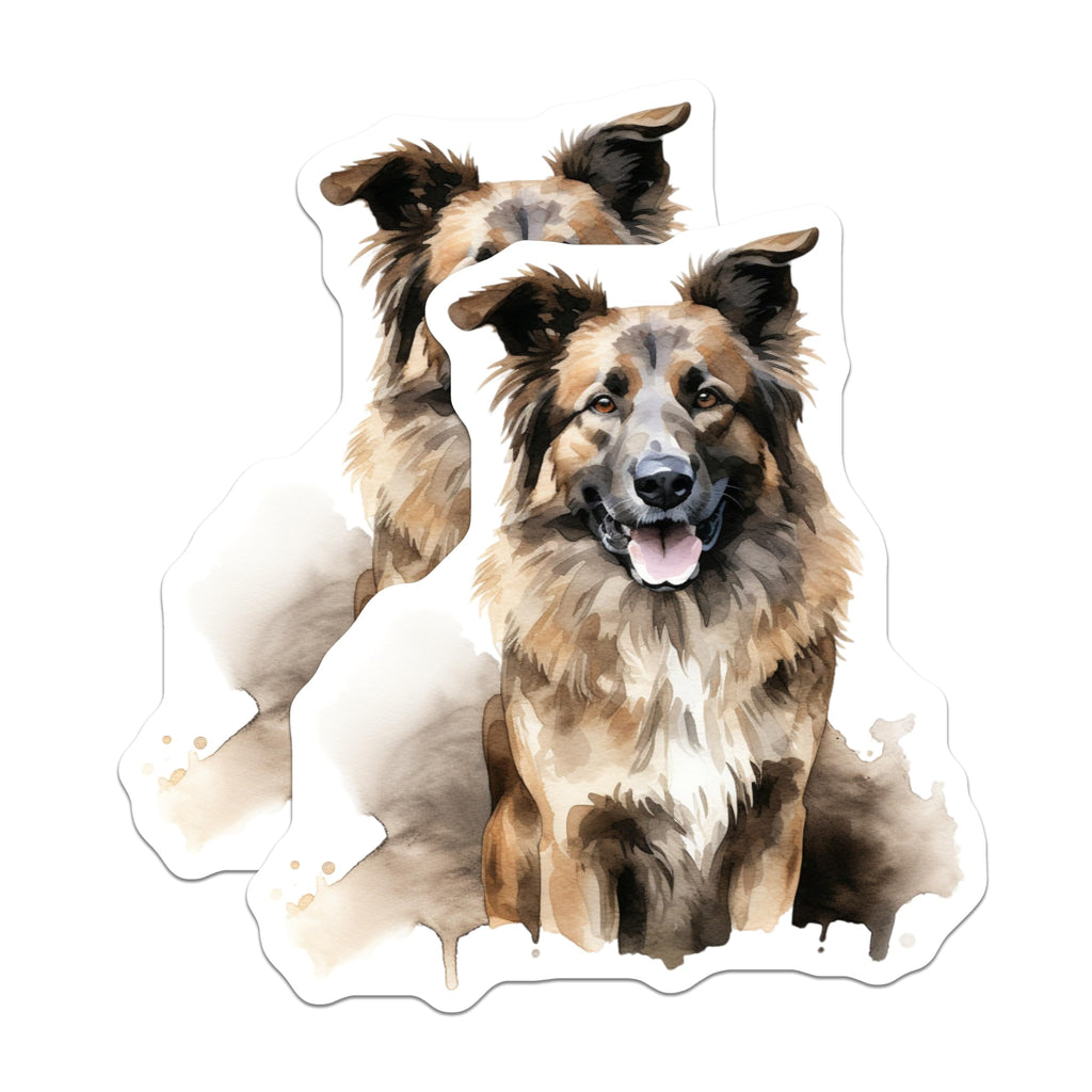 (2 Pack) Watercolor Dog Magnets - German Shepherd Art - Pet Lover Home Decor - 5 Inches On Longest Side - Thick Durable Magnet - Made in USA - MAG26344
