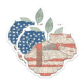 (2 Pack) American Flag Stickers - Patriotic Flower Decals - 5" On Longest Side - Sticks to Smooth Flat Surfaces - Made in USA - BMCS8976 - BMCS8976