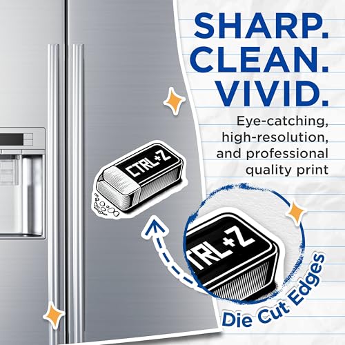 (2 Pack) CTRL Z Magnets - Computer Geek Decor - Office Desk Accessories - 5" On Longest Side - for Cars, Fridges, Toolboxes - Made in USA - MAG7427