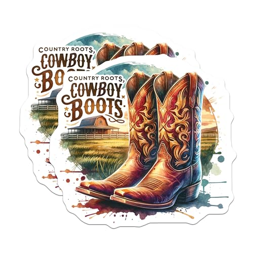 (2 Pack) Cowboy Boots Magnets - Rustic Western Decor - Farmhouse Kitchen Magnets - 5" On Longest Side - for Cars, Fridges, Toolboxes - Made in USA - MAG6824