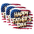 (3 Pack) Happy Fathers Day Decals - American Flag Dad - Patriotic Laptop Decal - 3 Inches On Longest Side - Easy Peel & Apply - Made in USA - 3MCS7586